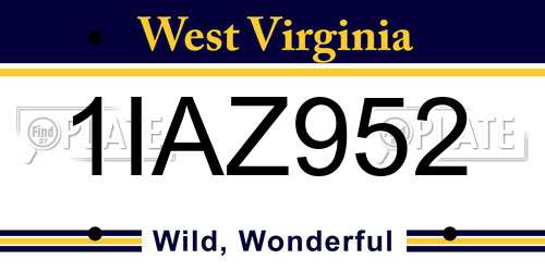 1IAZ952 West Virginia License Plate