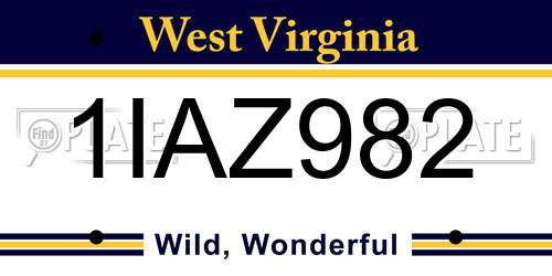 1IAZ982 West Virginia License Plate