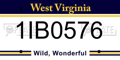 1IB0576 West Virginia License Plate