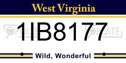 1IB8177 West Virginia License Plate