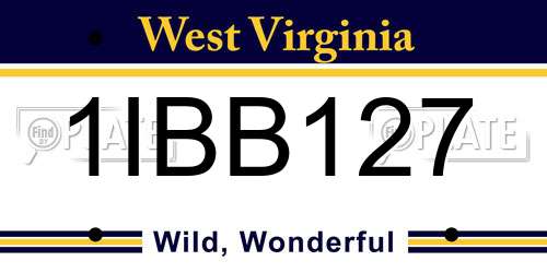 1IBB127 West Virginia License Plate