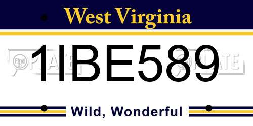 1IBE589 West Virginia License Plate