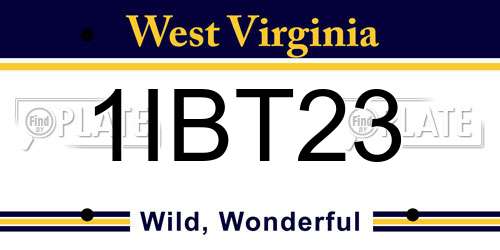 1IBT23 West Virginia License Plate