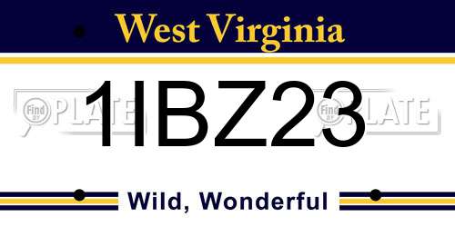 1IBZ23 West Virginia License Plate
