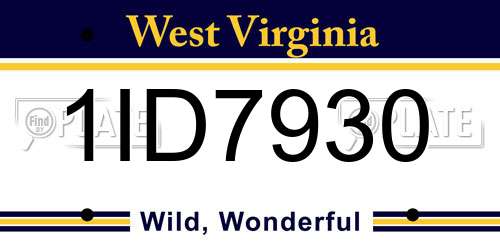 1ID7930 West Virginia License Plate