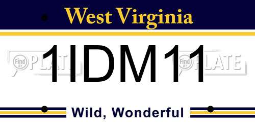 1IDM11 West Virginia License Plate