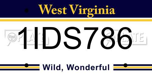 1IDS786 West Virginia License Plate