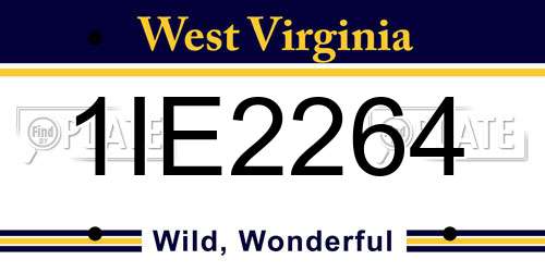 1IE2264 West Virginia License Plate