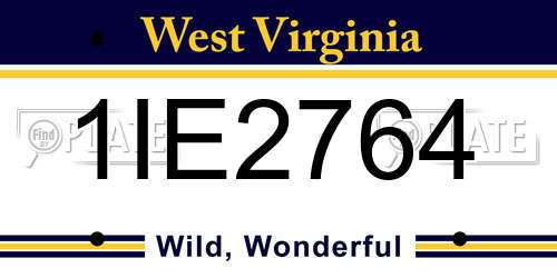 1IE2764 West Virginia License Plate