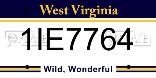 1IE7764 West Virginia License Plate