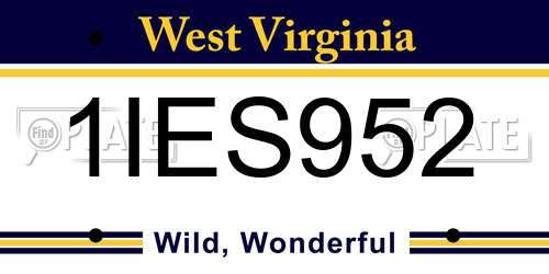 1IES952 West Virginia License Plate