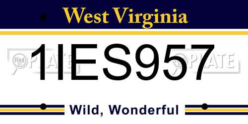 1IES957 West Virginia License Plate