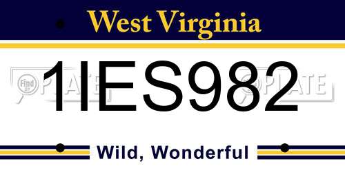 1IES982 West Virginia License Plate