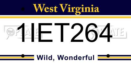 1IET264 West Virginia License Plate
