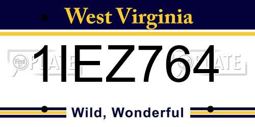 1IEZ764 West Virginia License Plate