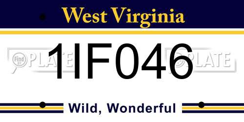 1IF046 West Virginia License Plate