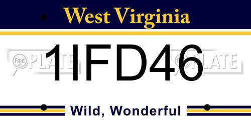 1IFD46 West Virginia License Plate