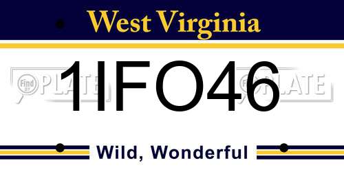 1IFO46 West Virginia License Plate