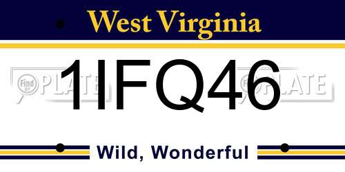 1IFQ46 West Virginia License Plate