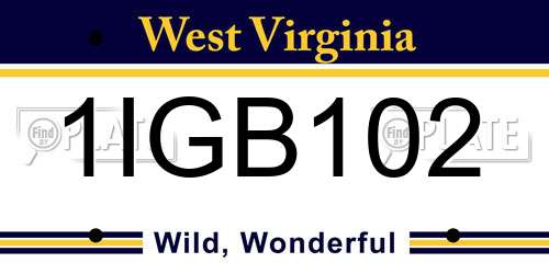 1IGB102 West Virginia License Plate
