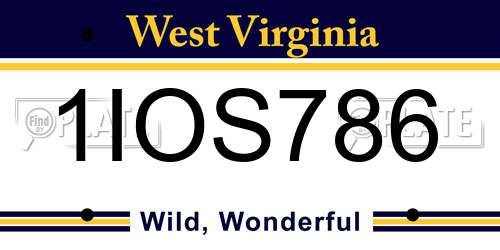 1IOS786 West Virginia License Plate