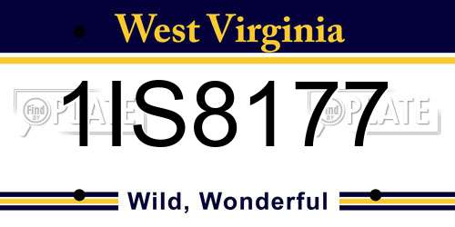 1IS8177 West Virginia License Plate