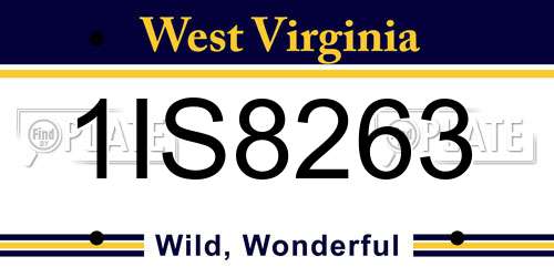 1IS8263 West Virginia License Plate