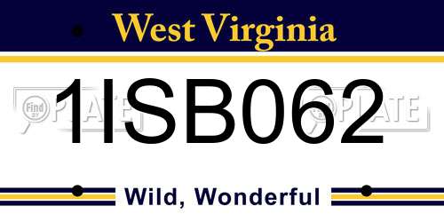 1ISB062 West Virginia License Plate