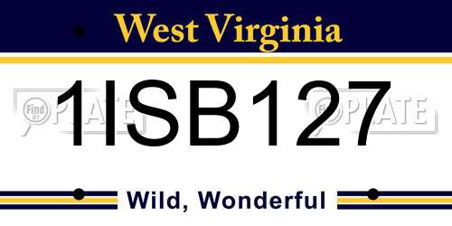 1ISB127 West Virginia License Plate