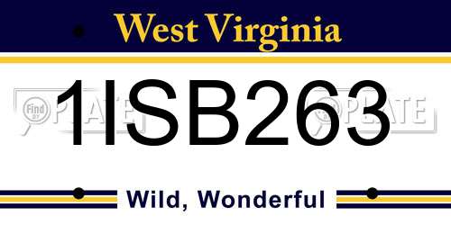 1ISB263 West Virginia License Plate