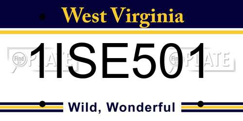 1ISE501 West Virginia License Plate