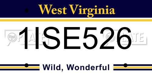 1ISE526 West Virginia License Plate