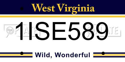 1ISE589 West Virginia License Plate