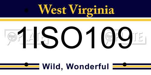 1ISO109 West Virginia License Plate