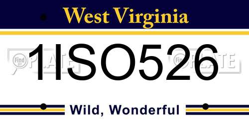 1ISO526 West Virginia License Plate