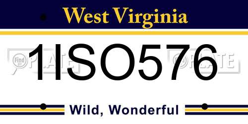 1ISO576 West Virginia License Plate