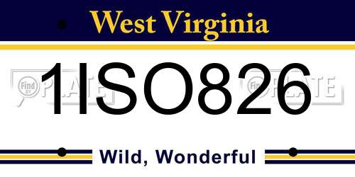 1ISO826 West Virginia License Plate