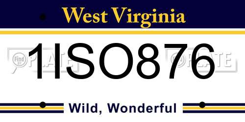 1ISO876 West Virginia License Plate