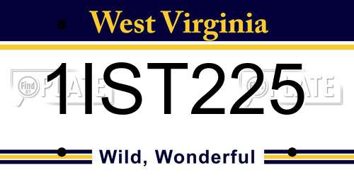 1IST225 West Virginia License Plate