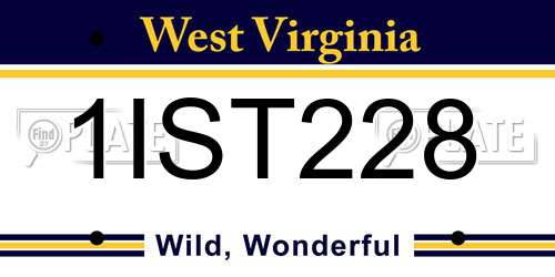 1IST228 West Virginia License Plate
