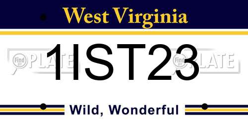 1IST23 West Virginia License Plate