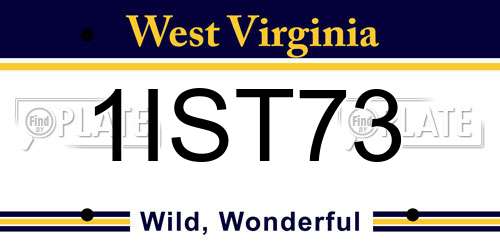 1IST73 West Virginia License Plate