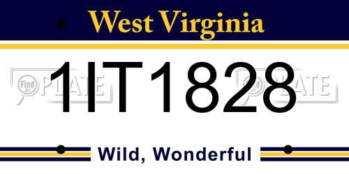 1IT1828 West Virginia License Plate
