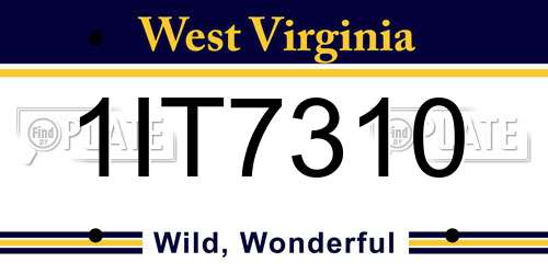 1IT7310 West Virginia License Plate