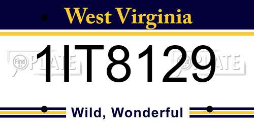 1IT8129 West Virginia License Plate