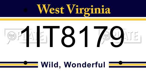 1IT8179 West Virginia License Plate