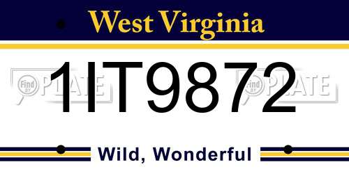 1IT9872 West Virginia License Plate