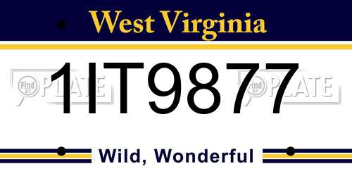 1IT9877 West Virginia License Plate