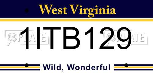 1ITB129 West Virginia License Plate