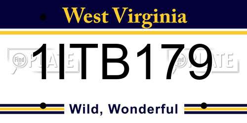 1ITB179 West Virginia License Plate